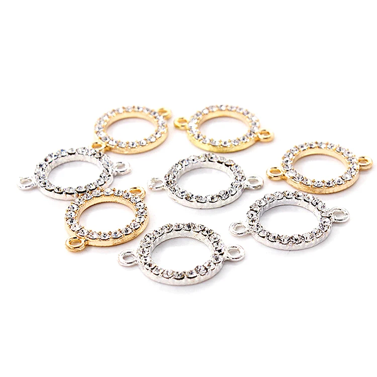 Wholesale Charms Round DIY Craft Bracelet Jewelry Making Connector Crystal Rhinestone Bikini Buckle For Swimsuit Accessories