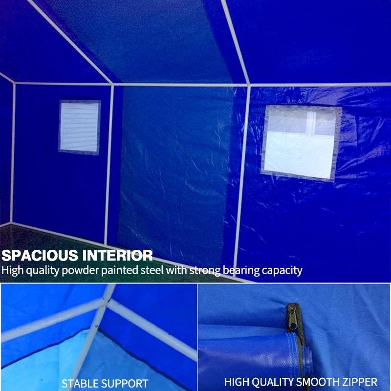 STALLMASTER Large 2*3m Survival Shelter Tent Natural Disaster Relief Dual Doors Single Steel Oxford Outdoor Emergency 4 Persons