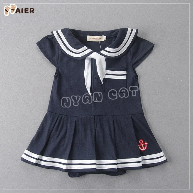
Baby Girls Sailor Costume Infant Halloween Navy Fancy Dress Toddler Mariner Nautical Uniform Cosplay Outfit 