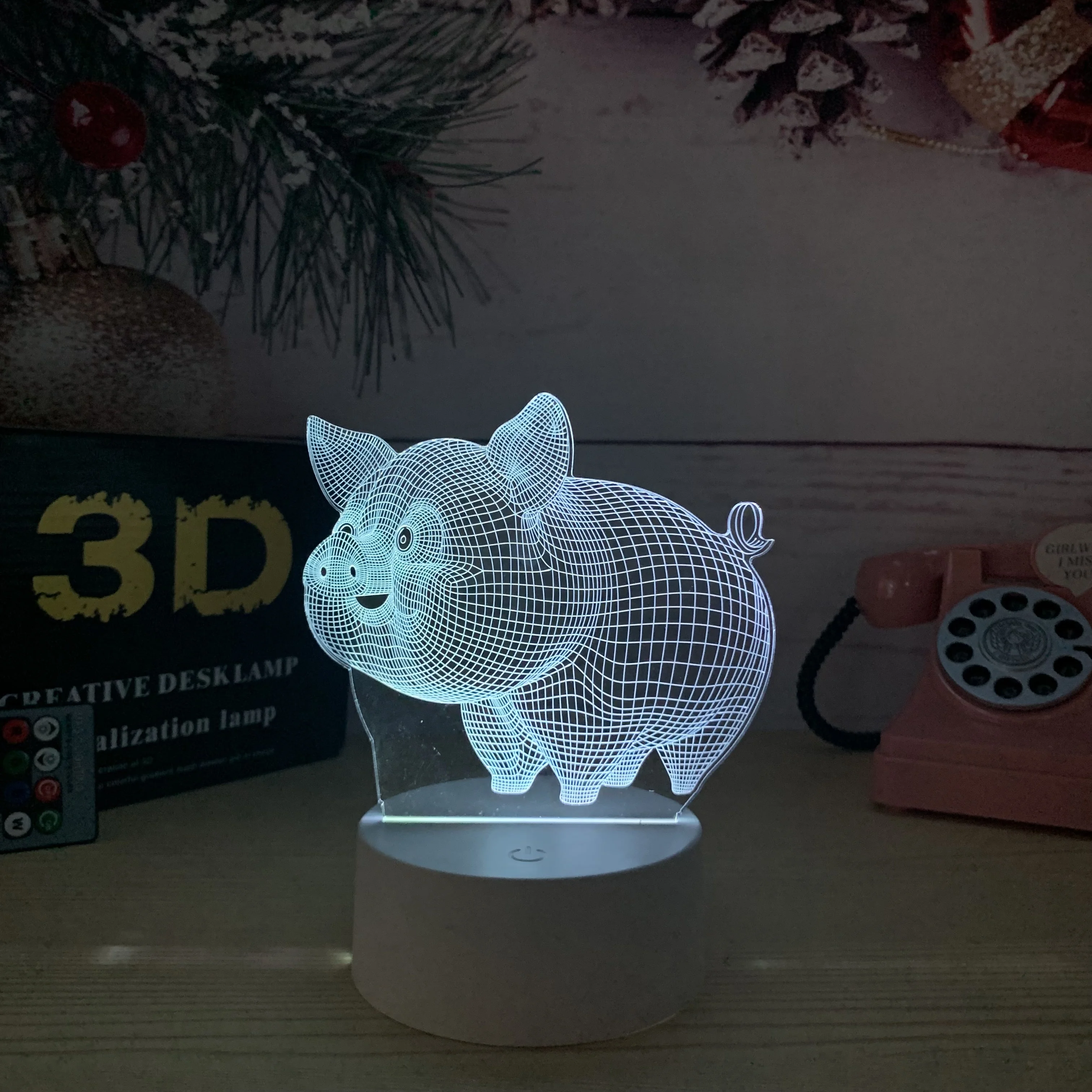 Design 3D Effect Desk Lamp Kids Indoor decoration 3D illusion starry bed room night led light