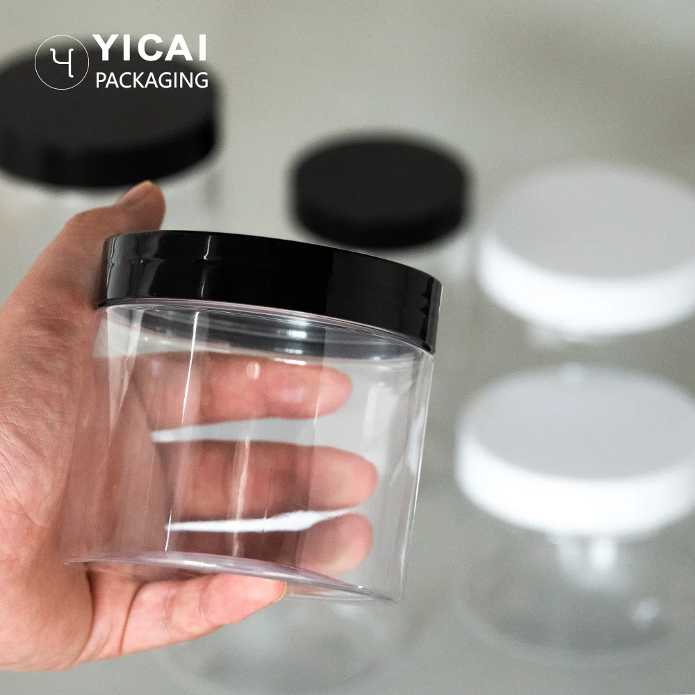 8oz Plastic Jars with Lids BPA Free Plastic Pots Large Empty Round Cosmetic Containers for Body Butter Bath Sugar Salt Scrubs