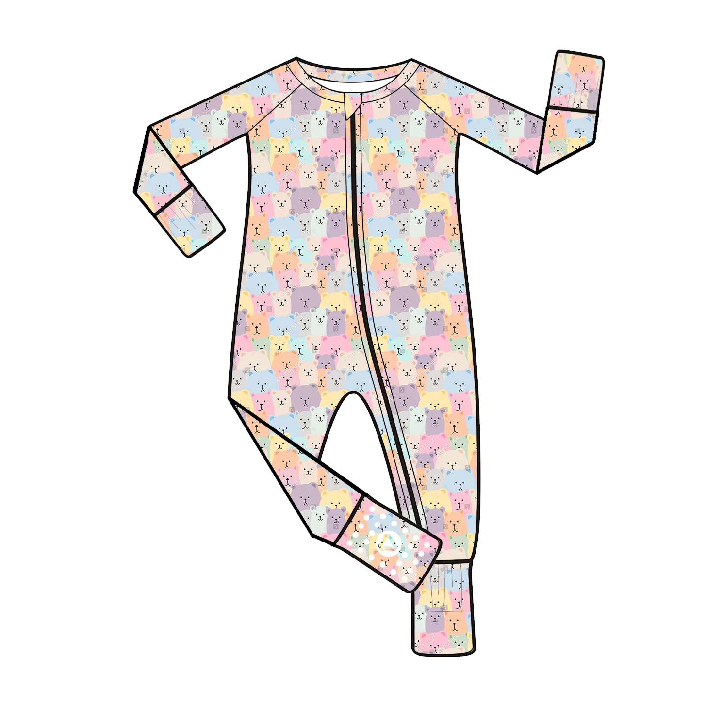 Comfortable Bamboo Fiber Baby Romper with Two Way Zipper for Unisex Soft Skin Friendly Breathable Bodysuit and Jumpsuit