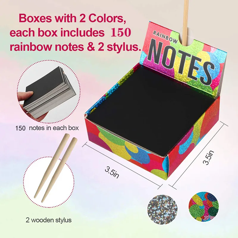 China factory Children DIY  Painting Note Magic Color Rainbow Scratch Art Paper Cards with Graffiti Stencil Kids Drawing Toy