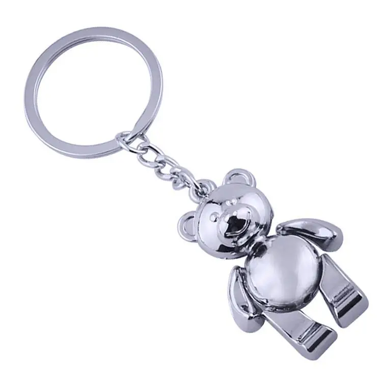 Fashion Souvenirs key ring cute metal movable teddy bear keychain for purse charm car bag pendant