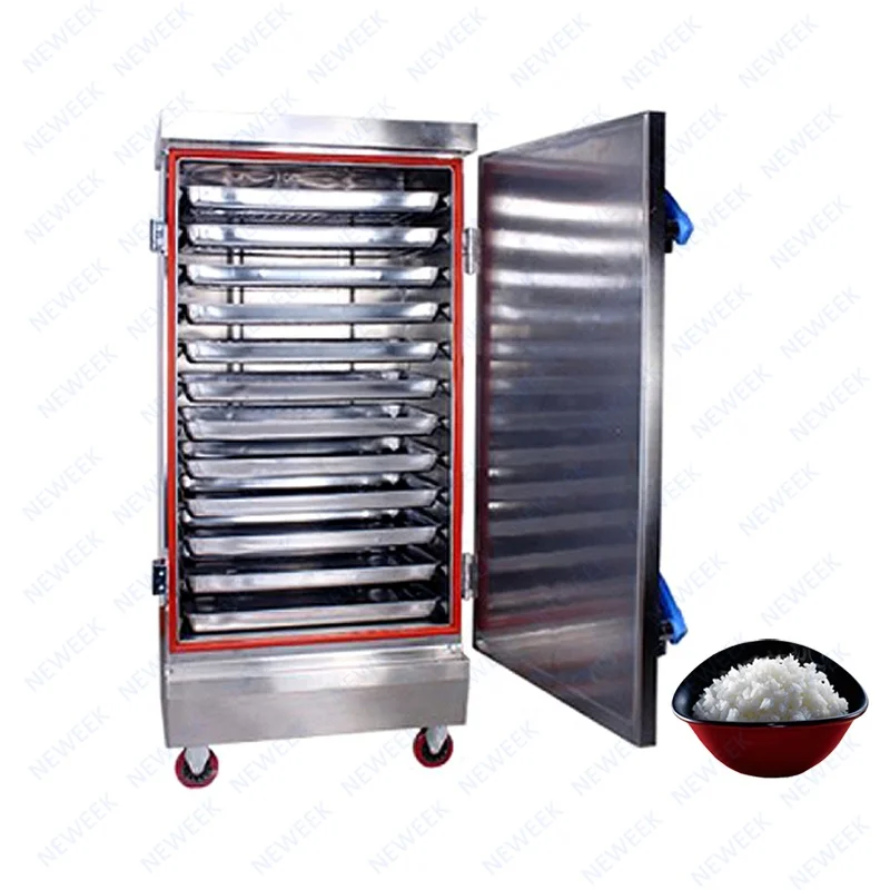 NEWEEK gas 12 trays commercial chicken egg fish food steamer cart rice cooker and steamer sticky rice steamer