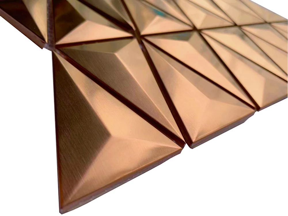 The modern background wall gold stainless steel Engineering Hotel KTV bath club metal decoration mosaic brick