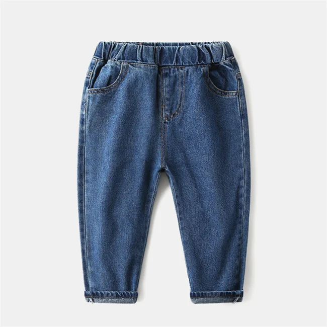 
SE1785 Spring autumn new fashion pure blue simple atmosphere kids jeans pants boys 