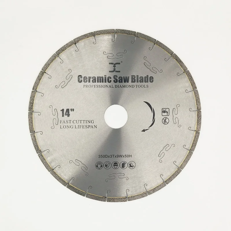 Low noise Diameter 350*3*9*50mm Diamond Saw Blade for Ceramic Tile Micro Crystal Composite Stone of 14 inch