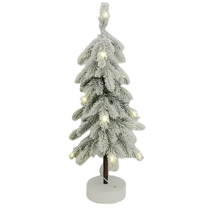 18IN DOWNSWEPT PE освещение Рождественская елка искусственная с кончиками снега и круглой белой деревянной основой