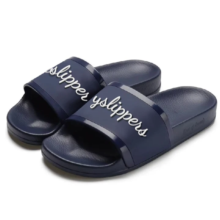 Footwear custom slippers with logo men pu leather anti-slippery outdoor Casual Sports slides business logo slipper Unisex summer