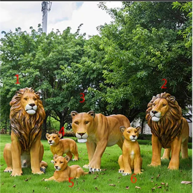 Large Silicone Lion Animal Statue Molds For Garden Sculpture Figures Concrete Injection Fiberglass Tiger Molding Animal
