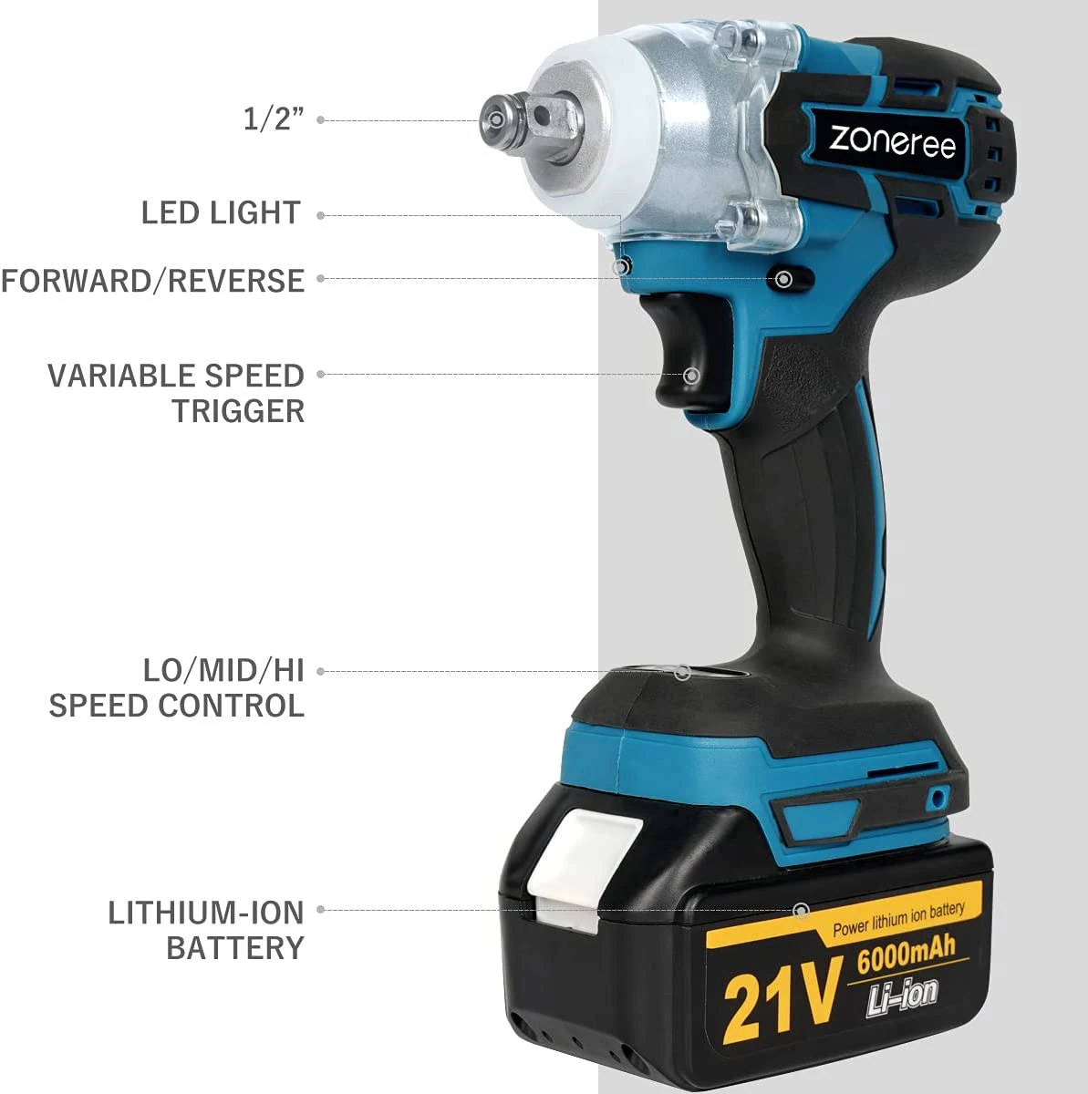 New Model21V 320N.m Lithium Battery Brushless Electric Impact Driver Wrench Machine