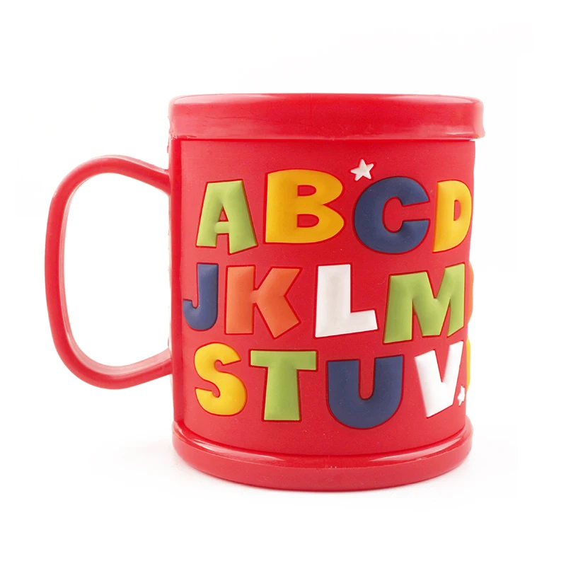 Wholesale Cute Cartoon 3D Kids Personalized Plastic Mugs Custom Soft PVC Water Cups Mugs