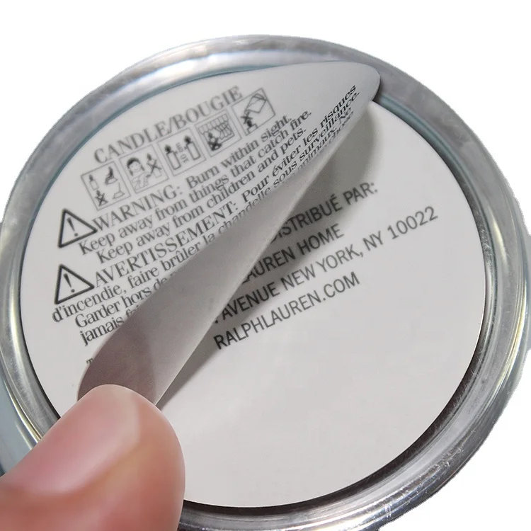 Custom made Round Peel off  labels warning labels Cosmetic peel off label