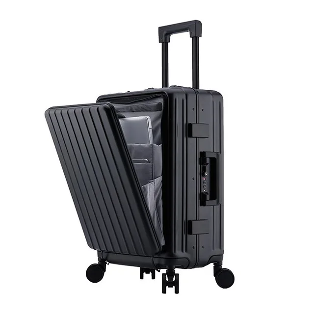 Multifunctional travel Lightweight USB luggage Aluminum magnesium alloy OEM &ODM travel suitcase travel luggage trolley suitcase