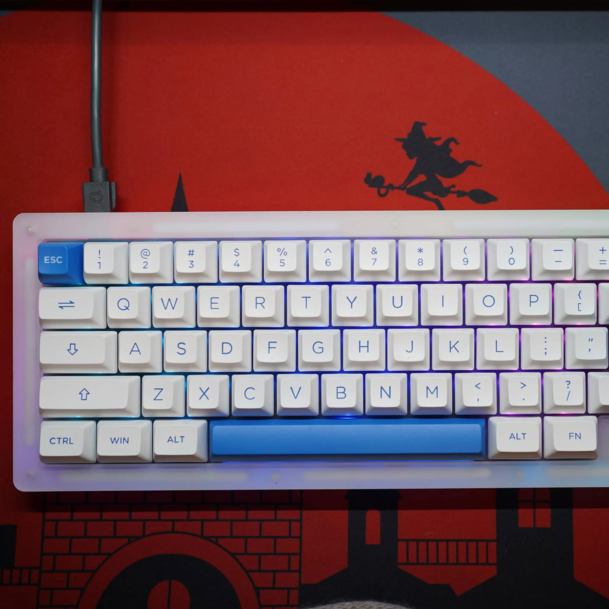 Akko European Layout 3068B Plus PBT Doubleshot ASA Keycaps  RGB wireless German Keyboard