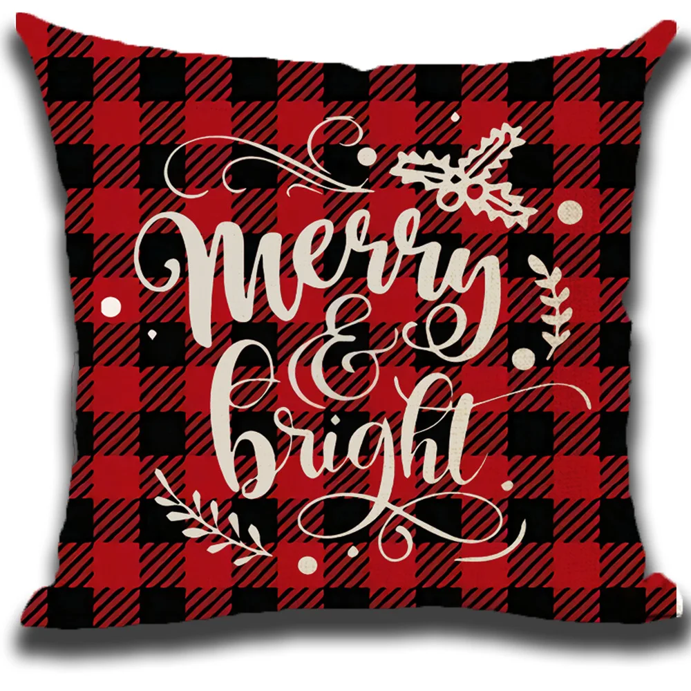 Merry Christmas Decorations for Home Xmas Cushion Cover Christmas Ornament Pillowcase Natal Navidad 2023 New Year Gifts 45x45cm