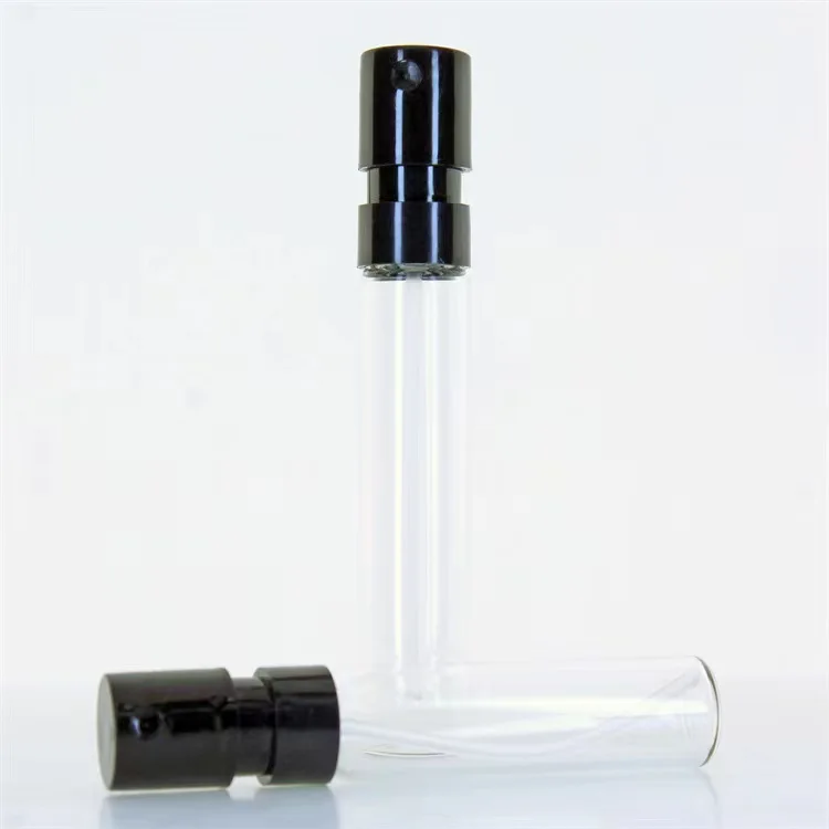 2ML Black White Mini Size France Style Empty Glass Sample Fragrance Perfume Tester Bottle