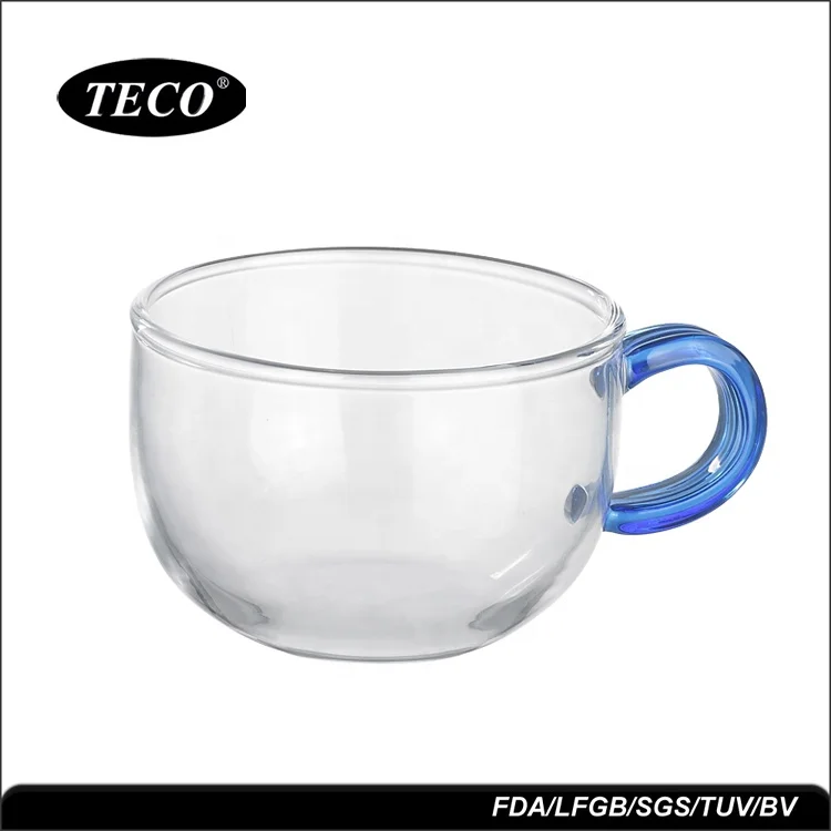 New Arrival Food Grade  Clear Glass Glass Mug With Handle 250ml