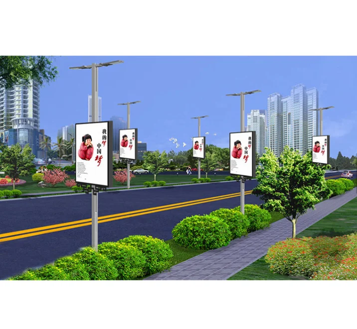 P2.5 P3 P4 High Quality Outdoor Street Advertising Light Pole LED Screen Display Lamp Post Road Pole Advertising