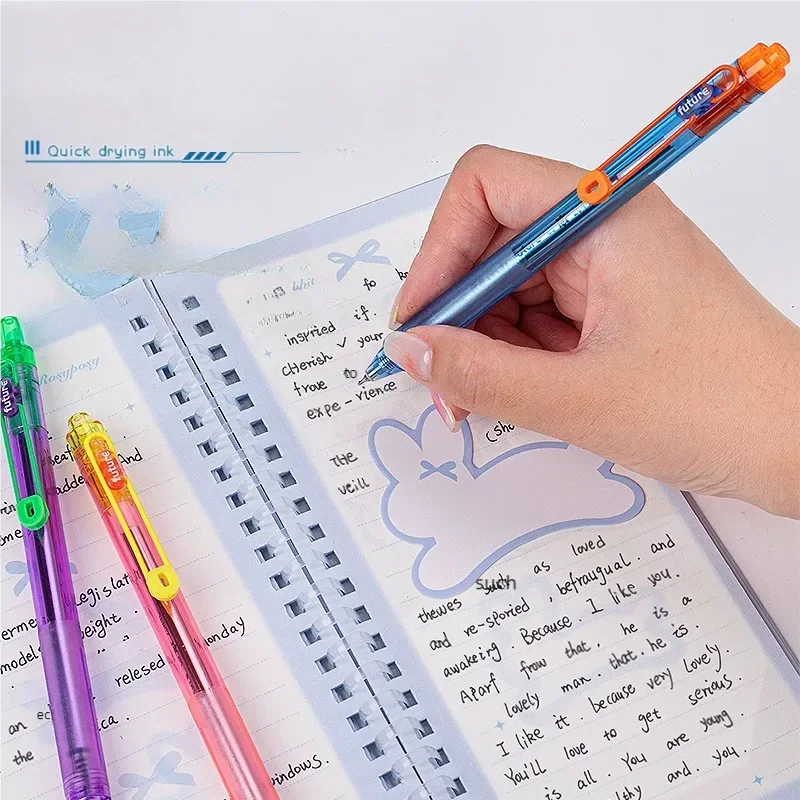 0.5mm Colin Retractable Ballpoint Pen Cyberpunk Limited Edition High-Value Student Pen Black Ink Pen Imported Ink 12p