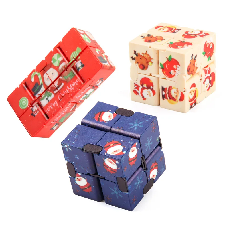 Christmas Gift Magic Cube Decompression Deformation New Creative Magic Rubikes Rotation Infinity Cube Fidget Toy