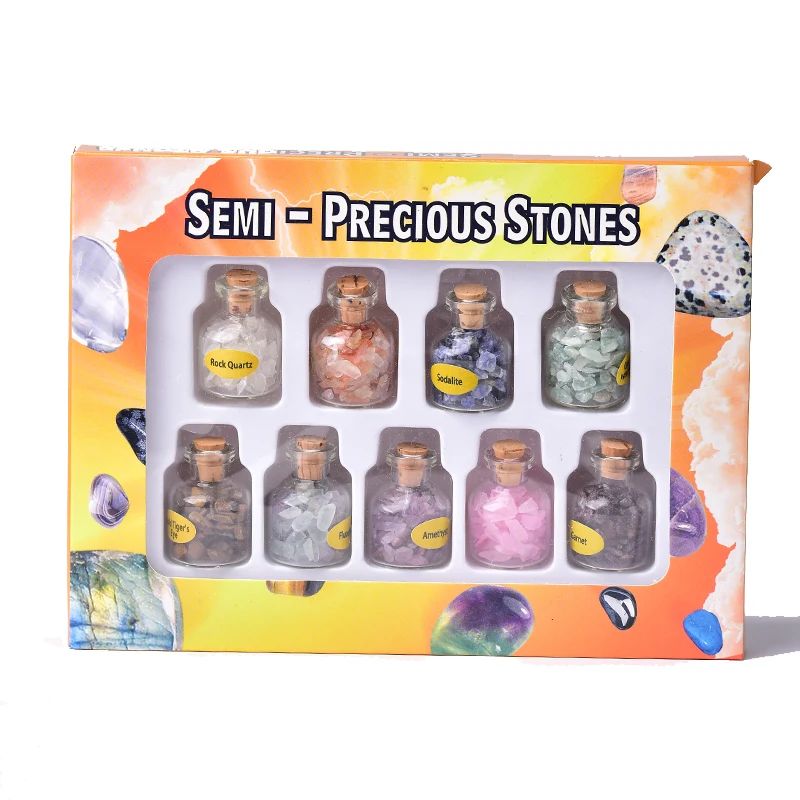 Natural Crystal Rock Gravel Wishing Bottle Mineral Specimens Teaching Specimens Gift For Children