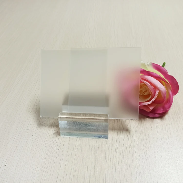 Factory cheap price 6mm 8mm 10mm frosted tempered chemical sandblasting acid etched toughened safety waterproof  privacy glass