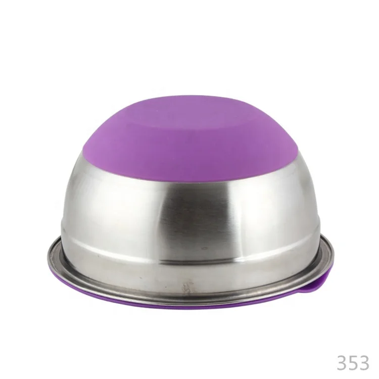 Stainless Steel Gasket Seal Container Steel Mixing Bowl With Lid Steel Air Tight Bowl With Lid And Silicon Base