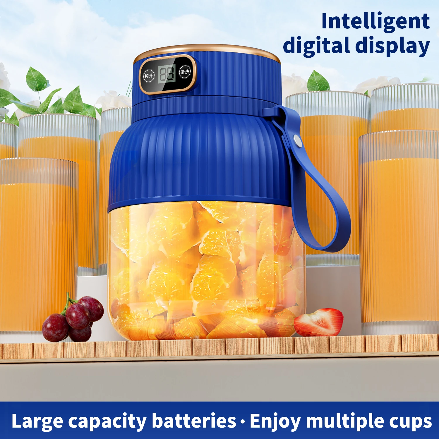 New 900ml 10 Blades Mini Electric Portable USB  Rechargeable Blender Juicer Travel Fruit Orange Juice Extractor Popular Machine