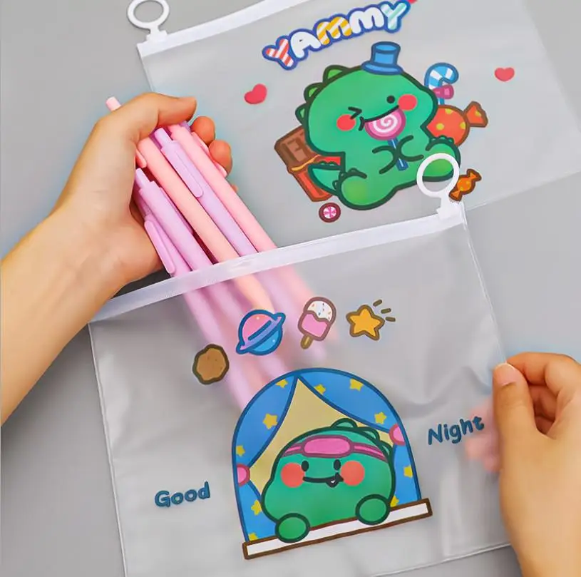 Custom Cheap Zipper Pencil Bag Transparent PVC Plastic Pen Bag School Pencil Case