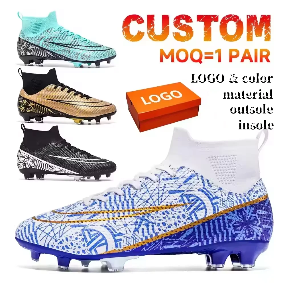 Factory Wholesale Custom Shoes Outdoor Cleats Training Comfortable design Shoes Fashion Casual Sneakers Mens Soccer Shoes