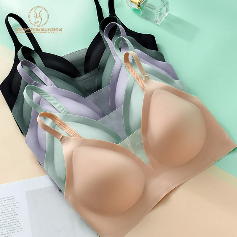 Dropshipping Fashion Seamless Simple Solid Color Push Up Wireless Comfort Bra For Women Girls