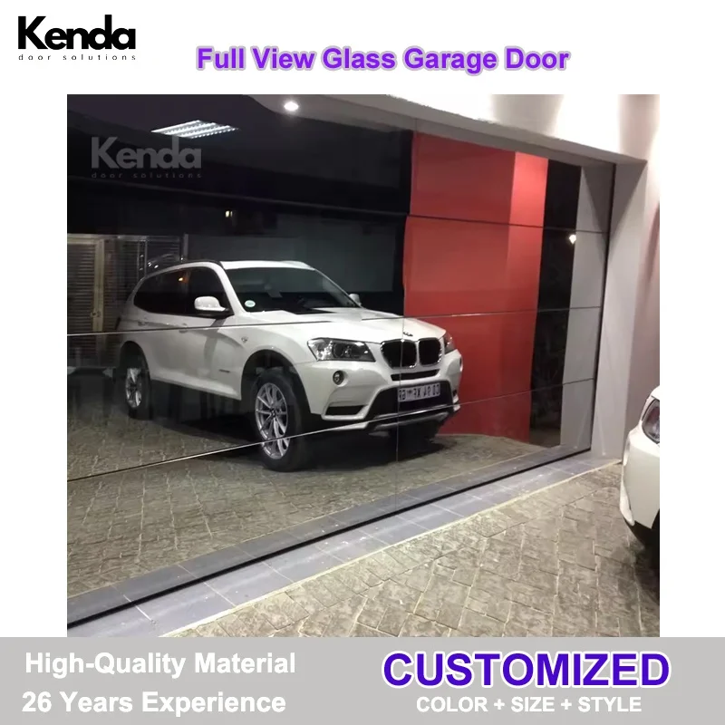 9x8 9x7 16x7 Modern Sectional Overhead Full View Aluminum Tempered Glass Panel Garage Door Price Plexiglass Garage Door
