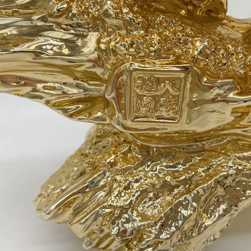 Gold Plated Resin Art Eight Steeds Sculpture Statue Home Office Decoration Craft Custom Horse