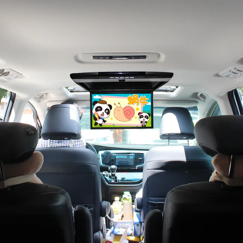 car monitor 15 inch lcd TV car roof mount lcd monitor with tv mp5 function flip down display