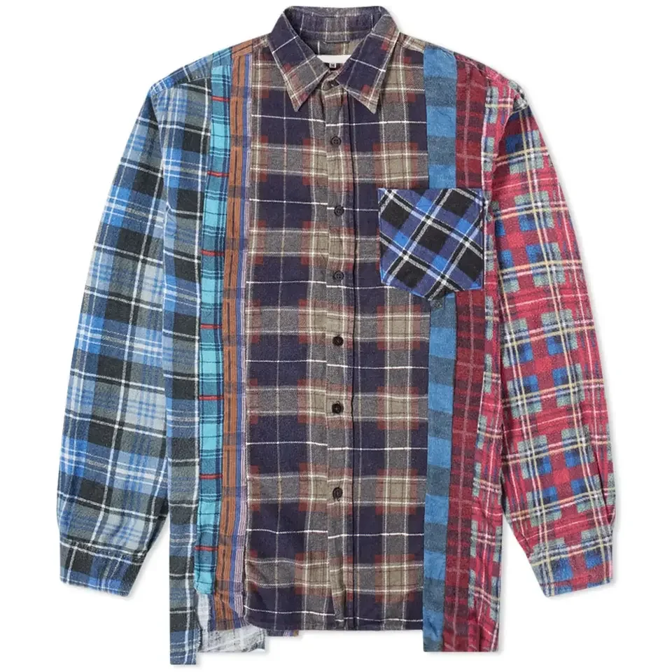 Contrast Colors Plaid Shirts Gentleman Luxury Shirts Long Sleeve Shirt For Men