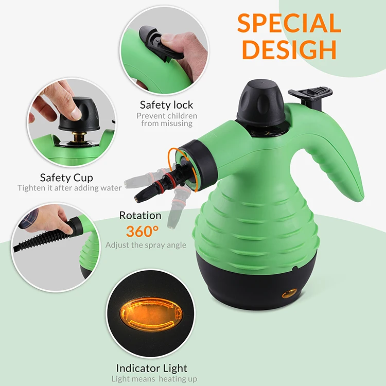 1050W Multi-Purpose Steamer High Power Steam Cleaner Handheld Pressurized Steam Cleaner
