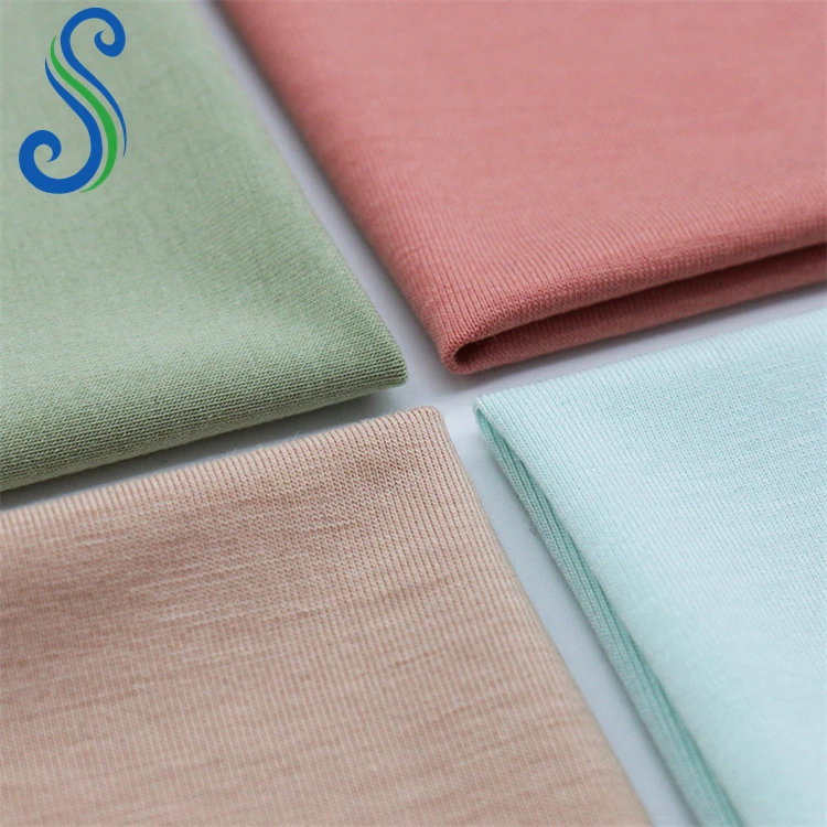 Hot Sale Anti Bacterial Organic 95 Bamboo Lyocell 5 Spandex Fabric Breathable Fabric For Baby Clothes