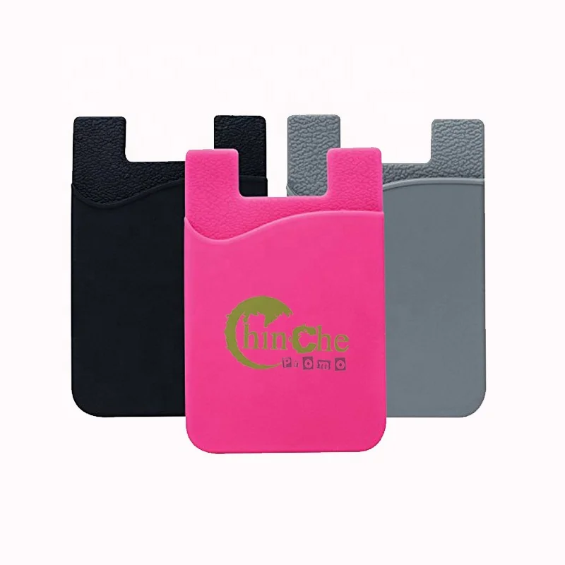 100pcs Minimum 3M Self Adhesive Silicone Card Holder for Cell Phone, any color is welcome