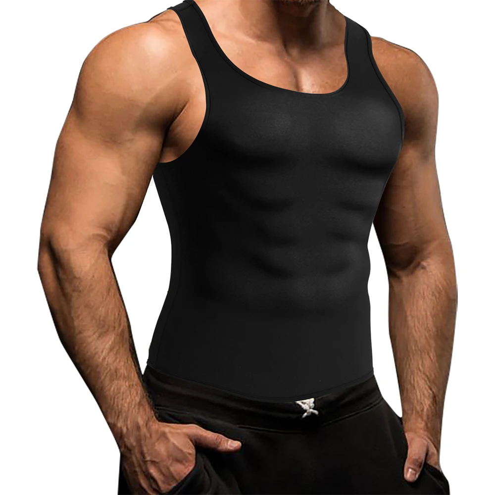 Men Sauna Vest Sweat Shirt Neoprene Slimming Body Shaper Hot Sauna Waist Trainer Corset Vest