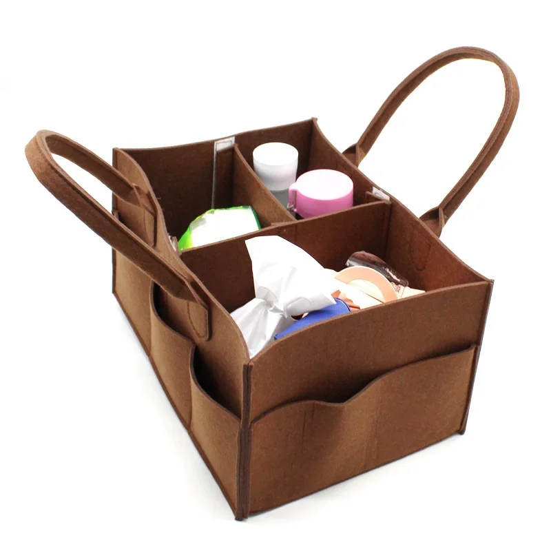 popular Baby Diaper Caddy Organizer Felt bag Portable Holder Bag for Changing Table and Car