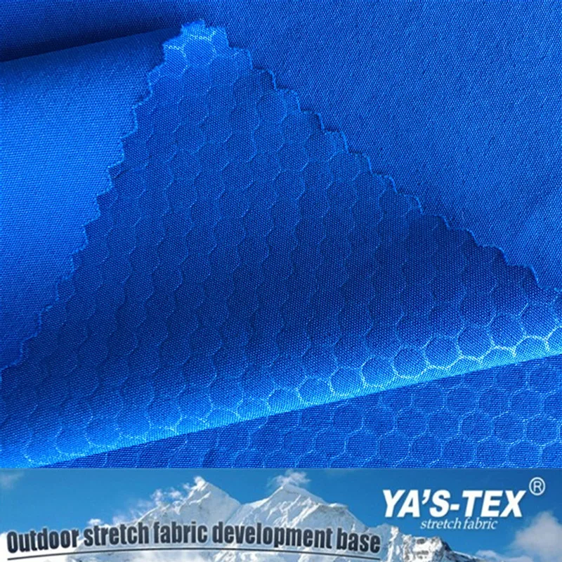 
4 way stretch polyester spandex honeycomb emboss fabric 