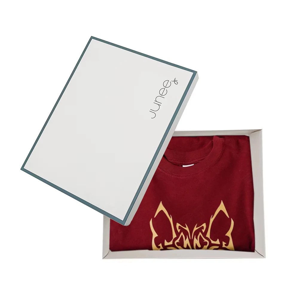 Eco-friendly Two-pieces Lid And Base Garment Paper Box Folding Gift Boxes For Clothing T-shirts Shoes Underwear Packaging