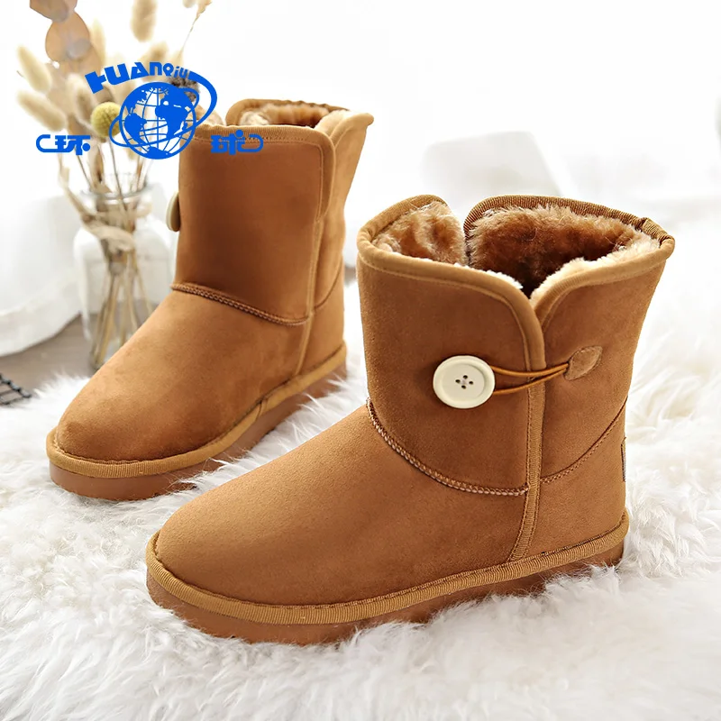 
Y2137 HUANQIU Classic Microfiber Winter Warm Short Shearling Snow Boots For Women 