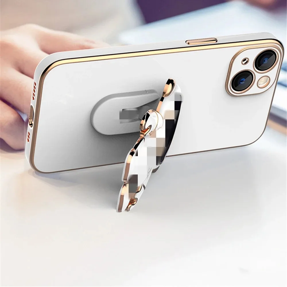 Luxury Plating Cute Space Astronaut Kickstand Phone Case For iPhone 11 12 13 14 Pro Max With Astronaut Folding Stand Holder
