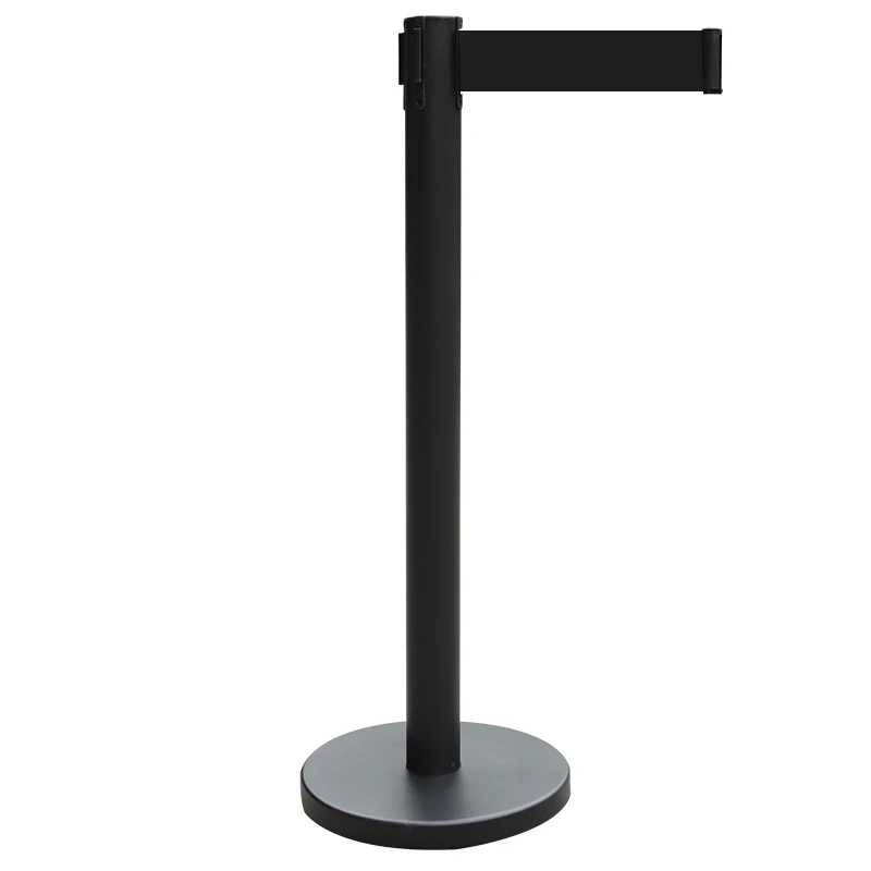 Polished Stainless Steel crowd control stanchion with 5m retractable belt Barrier