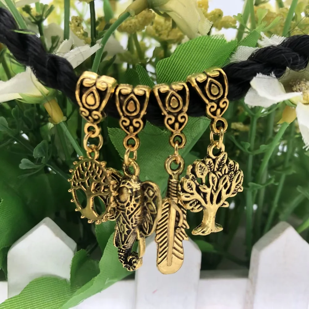 Antique like Loc Jewelry 1pc Elephant Charm Dreadlock Beads Metal Ring Cuff Pendant Hair Accessory For Afro wig braid extension