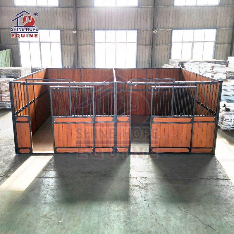 Farm Machinery Equestrian Customized Size Luxury Horse Stable Stall Front Panels Infilled Bamboo