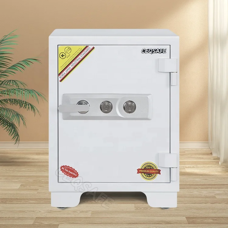CEQSAFE Security Fire Resistance Double Key Locks Round Handle Fireproof Safe Box